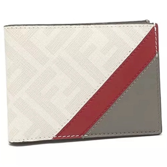 Fendi unisex bifold calfskin leather Wallet with logo new with original gift box - Picture 1 of 8